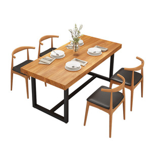 Juegos de Mesa de Comedor de Madera Maciza de Diseño Moderno al por Mayor con Banco para el Hogar, Restaurantes o Cafeterías - Product Image 1