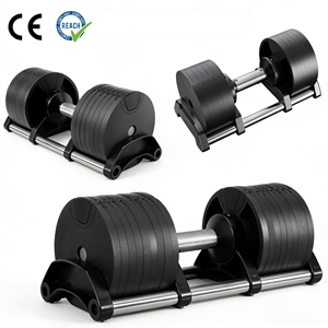 Haltères réglables VIGFIT Premium, gain de place, ensemble d'haltères commerciaux pour la <span class=keywords><strong>musculation</strong></span> à domicile, exercices de fitness - Product Image 1