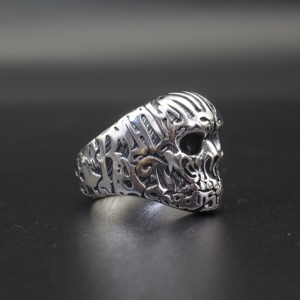 Fantastique bague homme crâne style hip hop en argent 925 - Product Image 6