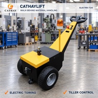 Tracteur de manutention électrique compact 500 kg - 1 tonne pour entrepôt, petit tracteur de remorquage pour transport de matériaux en atelier, chariot à roues