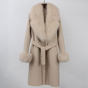 Abrigo largo informal de lana y cachemira de alta calidad para mujer en invierno Variedad de colores - Product Image 3