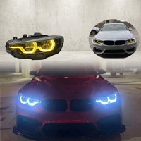 Projecteurs LED pour BMW Série 4 F32 F36 F80 F82 2013-2020, double couleur jaune et blanc, DRL à commutation, lampe de retrofit