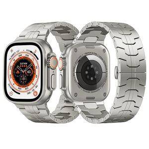 HMJ, nuevo cinturón de reloj inteligente 45 49mm, correa de pulsera de acero inoxidable de hierro, correa de reloj de Metal 49mm para Apple Watch Ultra - Product Image 1