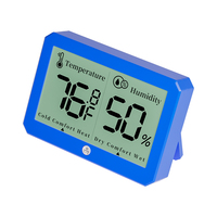 Termometer Digital, layar LCD besar tahan air bertenaga baterai plastik rumah tangga temperatur dan kelembapan