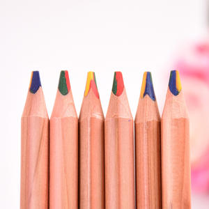 Crayon triangulaire en bois naturel multicolore arc-en-ciel 4 en 1 pour promotion - Product Image 6