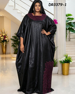Nouvelle Arrivée 2026 – <span class=keywords><strong>Robe</strong></span> Longue Décontractée Africaine <span class=keywords><strong>Boubou</strong></span> à Motifs Floraux en <span class=keywords><strong>Bazin</strong></span> Brocart pour l'Été et l'Automne - Product Image 2