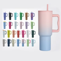 Gobelets isothermes en acier inoxydable à double paroi, simples et portables, avec poignée, pour voiture