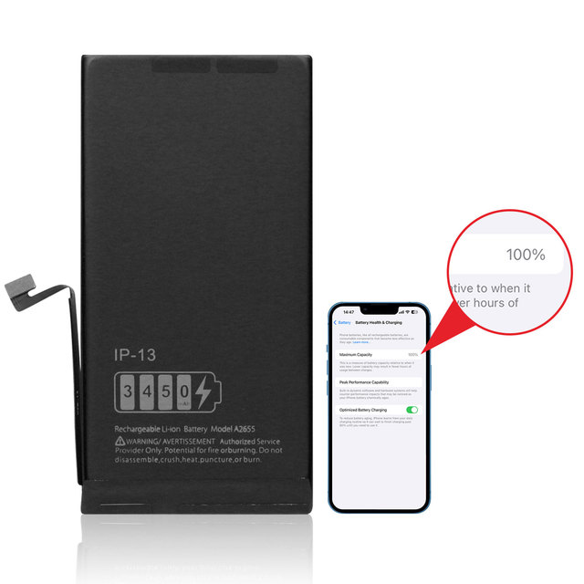 Brand New High Capacity 3450mAh Lithium Battery for iPhone 13 13pro Replacement Cell Phone Battery Charging ROHS Certified