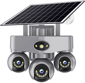 Caméra de surveillance extérieure PTZ solaire 4G avec <span class=keywords><strong>3</strong></span> écrans, 9MP, AOV, enregistrement 24h/24 - Product Image 1