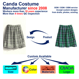 Fournisseur direct d'usine, costume d'événement cosplay unisexe pour adultes, costume classique d'inspiration scolaire, jupe à carreaux plissée vert fluide - Product Image 4