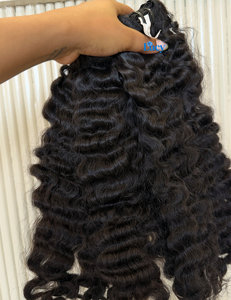 Burmese Hair Natural Raw Human Hair Extension Cambodian Wavy Hair Bundles / Burmese Curly Wholesale Hair Bundles Indian Curly - Product Image 1