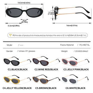 Logo Custom 2026 Vintage Men Women Jelly Color <b>Small</b> <b>Frame</b> Oval Sun Glasses UV400 Metal Legs Cat Eye <b>Sunglasses</b> - Product Image 4