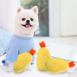 ของเล่นสุนัขตุ๊กตาไก่ทอดพร้อมเสียงบีบ สำหรับเล่นในบ้าน ขนาด 7 ซม. x 12 ซม. ลายสัตว์ ทำจากวัสดุผ้าพลัฌ - Product Image 1