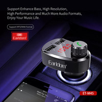 EARLDOM-Reproductor de MP3 para coche, dispositivo de carga rápida USB dual con transmisor FM BT 5,0, receptor manos libres, llamadas, almacenamiento de tarjeta TF