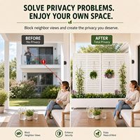 Nouvelle Conception - Jardinière en Métal Blanc - Protection de la Vie Privée - Étanche - Grande Jardinière en Aluminium avec Treillis - Pour Décorations de Noël