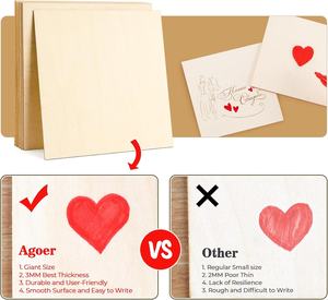 Fogli di Compensato di Tiglio 300x300x3mm Pannelli Quadrati in Legno Grezzo per Incisione, Artigianato in Legno, Scatole e Insegne da Parete 3mm - Product Image 4