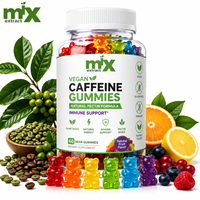 Gummies véganes à la caféine en marque blanche OEM avec formule à la pectine naturelle pour l'énergie et le soutien immunitaire