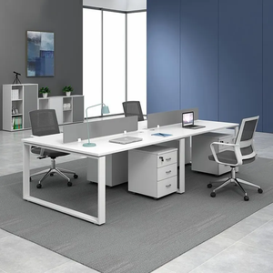 Hot Sell Melamine 3 Person Office Table Workstation With Divided Boards <strong>for</strong> Employee - Product Image 6