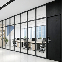 Modular Aluminum Framed Glass Partition Walls a Soundproof Office Partition System Suitable for Offices, Homes, and More