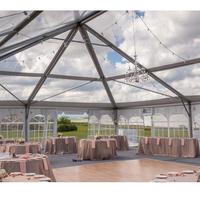 Tente de réception de grande taille, résistante à l'eau, avec cadre en aluminium transparent, sur mesure, pour mariage en plein air, banquet, fête, événement