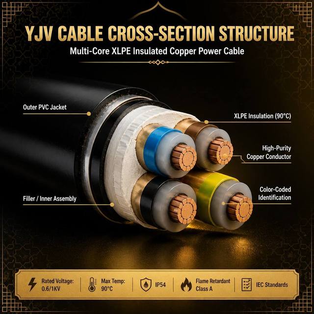 Factory Direct YJV Cable 0.6/1kV 3 Core 70 95 120mm2 XLPE Copper Power Cable LSZH Anti-Flame for Industrial Plant
