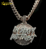 Pendentif Lettre Personnalisé VVS Moissanite pour Homme, Testeur de Diamant, Breloques Hip Hop, Bijoux en Argent 925 Iced Out
