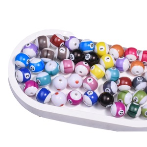 Mini cuentas de billar digitales mate, cuentas sueltas de acrílico con agujero recto, cadena de teléfono móvil DIY, accesorios de cuentas - Product Image 1