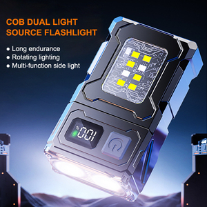 Toach Túi xách tay đa chức năng Mini Đèn pin <span class=keywords><strong>Led</strong></span> Keychain ánh sáng đèn pin sạc với màn hình hiển thị điện - Product Image 2