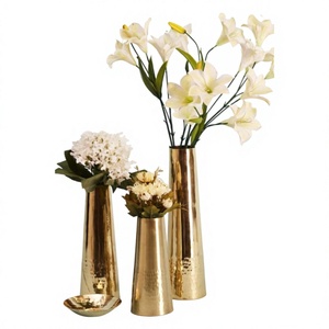 Stylish Brass <b>Vase</b> Handmade <b>Gold</b> Finished Custom Shape Tabletop Flower <b>Vase</b> for Home Wedding Living Area Decorations - Product Image 4