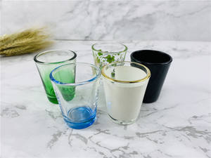 卸売家庭用飲用デカール印刷ロゴデザイン小さなウォッカミニテキーラスプリットカップユニークなカスタムショットグラス - Product Image 6