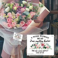 Pegatinas Personalizadas con Citas Florales, Etiquetas para Envolver Ramos, Regalo de Jubilación para Mujer Sabia, Pegatina Autoadhesiva Impermeable con Mensaje de Luz Solar
