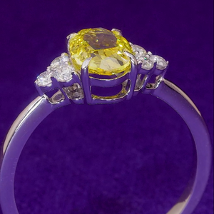 1.16 Carat 7 Stone Fancy Vivid Yellow Diamond VVS2 VS1 F Lab Grown HPHT 18K Solid White Gold Engagement Wedding <b>Jewelry</b> Women - Product Image 5