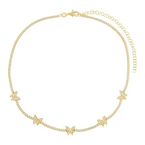 Trendz N62001 Vente Chaude Produits Bling Glacé Chaîne de Lien Cubain Tennis Colliers <span class=keywords><strong>Papillon</strong></span> Charme Collier Ras Du Cou pour Les Femmes - Product Image 5