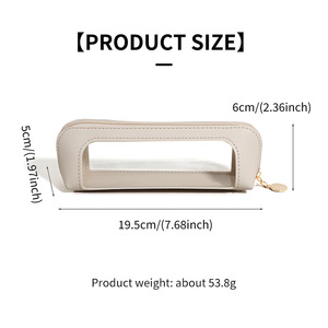 Sac de rangement compact en PU transparent <span class=keywords><strong>pour</strong></span> le maquillage, <span class=keywords><strong>pour</strong></span> les voyages, rangement cosmétique imperméable <span class=keywords><strong>pour</strong></span> crayon à sourcils, rouge à lèvres et soins du visage - Product Image 4
