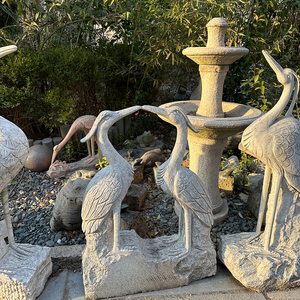 Estilo moderno al aire libre piedra tallada jardín Animal estatua precio barato grúa escultura - Product Image 2