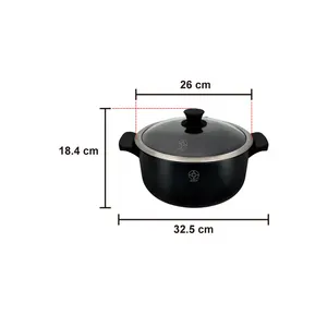 With Tempered Glass Lid Durable Soup Pan 4-5L 26Cm Bamboo Charcoal Anti Crack Cooking Pot