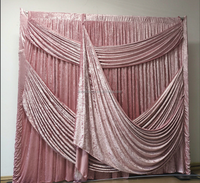 OUGE Rideaux de fond de scène en velours rose pour la décoration de mariages, de fêtes et d'événements