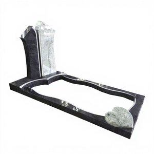 Venta Directa de Fábrica, Lápida de Granito Estilo Alemán, Monumento Clásico Bicolor Estilo Europeo, Diseño CAD - Product Image 1