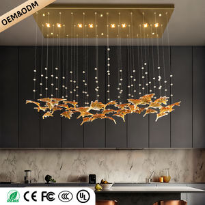 Lámpara de Araña para Comedor, Diseño de Hoja de Arce, Cristal, para Isla de Cocina, Mesa de Comedor, Lámpara Colgante para Sala de Estar Tipo Dúplex o Loft - Product Image 1