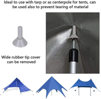 Poteaux de tente de bâche réglables portables tiges en aluminium télescopiques pour accessoires de Camping