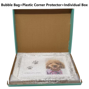 Cadre commémoratif pour animaux de compagnie en bois vieilli avec empreintes de pattes et citation « Vous avez laissé des empreintes <span class=keywords><strong>sur</strong></span> nos cœurs », cadeau commémoratif 2-en-1 pour animaux de compagnie avec <span class=keywords><strong>photo</strong></span> et empreinte de patte - Product Image 4