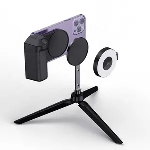 Smartphone Selfie Booster Grip penstabil foto berdiri dengan Shutter Release pengisian nirkabel dengan Power Bank penahan ponsel