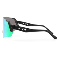 Lunettes de soleil de sport polarisées UV400 sans monture, personnalisables avec logo, pour cyclisme et activités de plein air, noires et bleues
