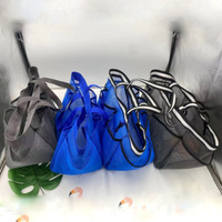 Sac fourre-tout en maille à séchage rapide pour femmes fermeture ouverte couleur unie organisateur de salle de bain panier de douche panier