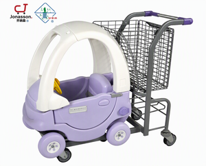 Carrito de Compras para Niños, Carrito de Plástico Plegable con Diseño de Dibujos Animados - Product Image 1
