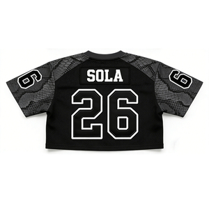 Maillot de football personnalisé en maille brodée unisexe, coupe courte, col en V, coupe ample, respirant, grande taille, streetwear adulte, t-shirt de football OEM - Product Image 3