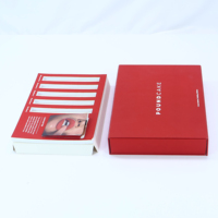 Biodégradable Fantaisie Imprimé Conception Cosmétique De Luxe Flip couverture Parfum Personnalisé Rouge À Lèvres Beauté boîtes en papier rouge