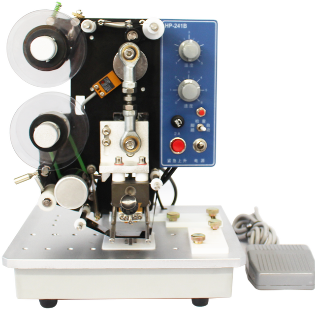 HP-241b Manual Ribbon Direct Heat Printing Production Date Steel Printing Machine Food Label Plastic Bag Coding Machine