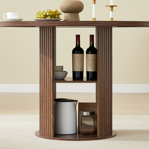 Ensemble de table à manger ronde en tissu moderne et 2 chaises (pour 2 à 4 personnes) - Meubles de salle à manger écologiques et durables pour la maison - Product Image 5