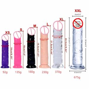 Dildos réalistes doux pour femmes Jouets sexuels <span class=keywords><strong>Pénis</strong></span> incurvé Point G Puissant aspiration Orgasme Vagin Masturbateurs Adultes Dildo - Product Image 2